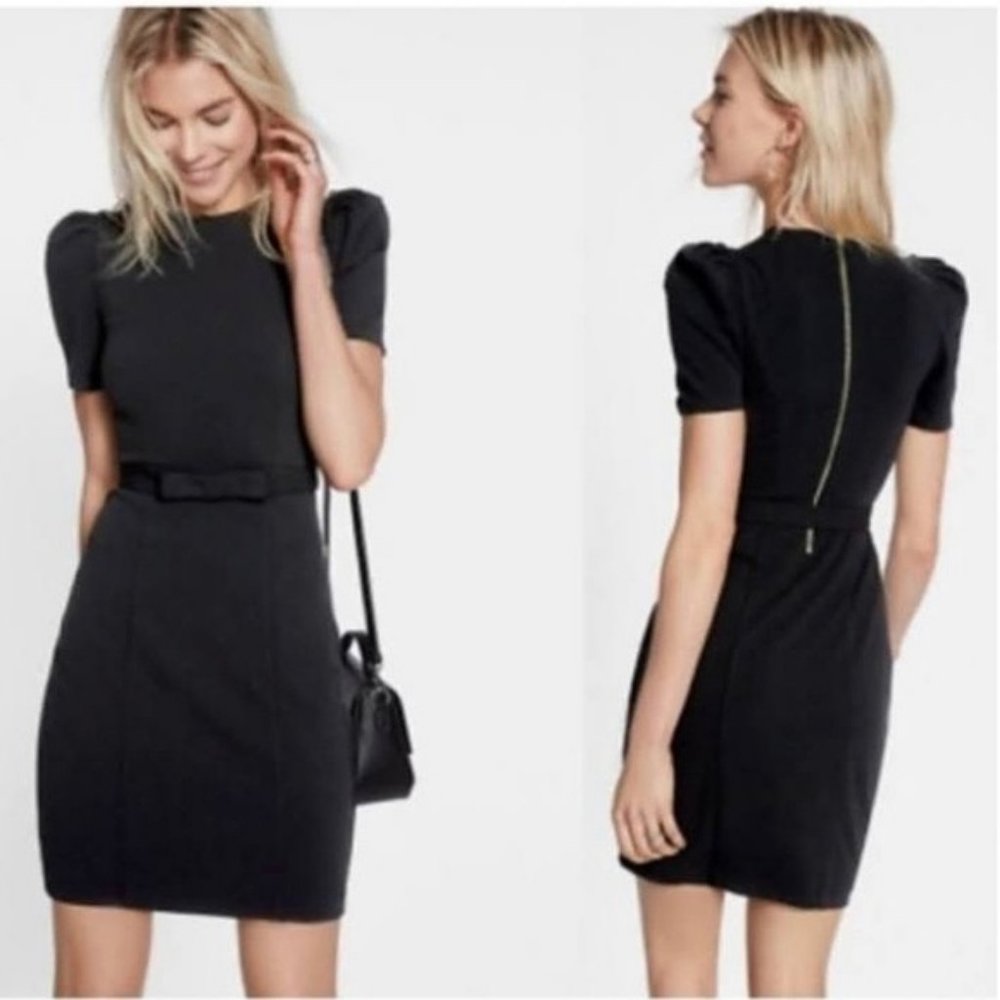 Express Cap-Sleeved Belted Dress - Picture 4 of 6
